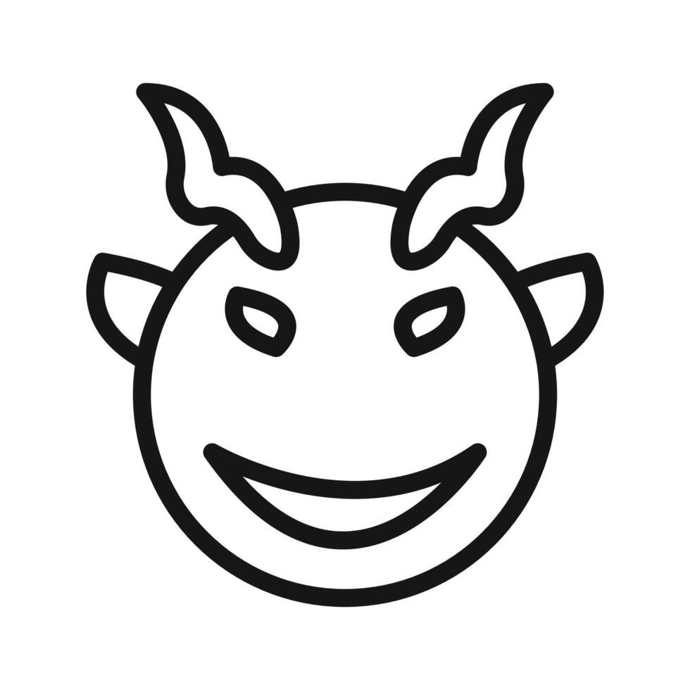 Demon devil icon Black line art logo vector