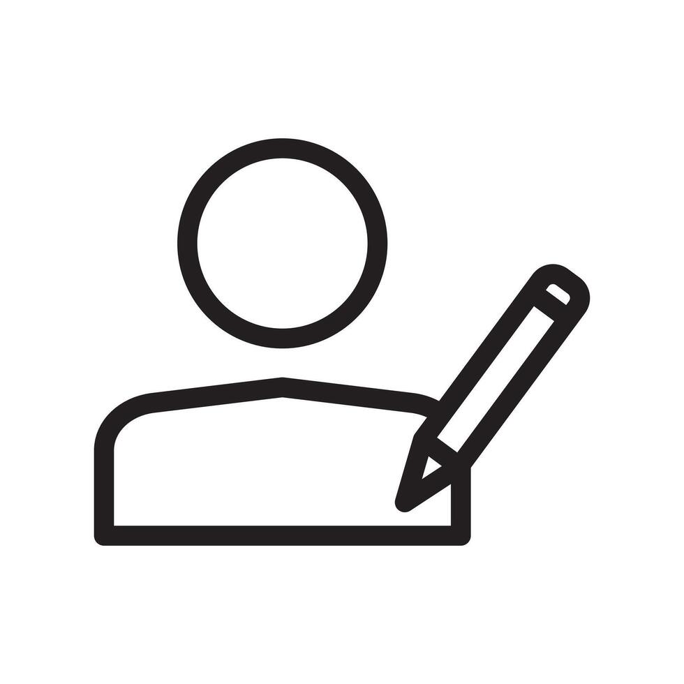 Edit user icon Black line art logo vector