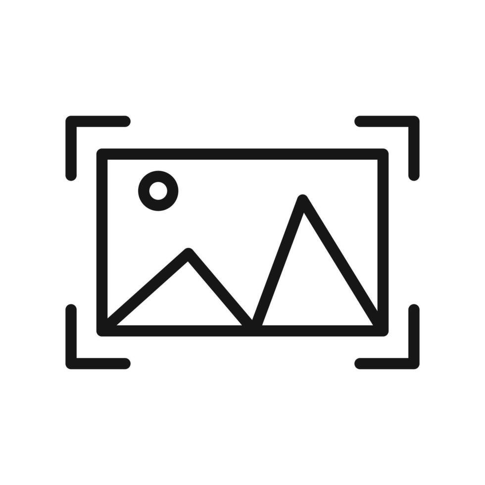 Picture snapshot icon Black line art logo vector