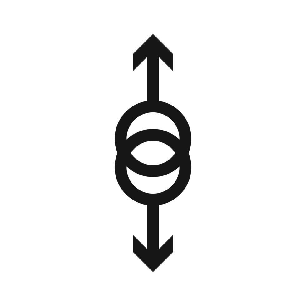 Gay icon Black line art logo vector