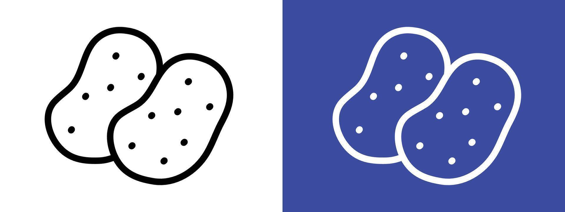 Potato icon logo sign set outline vector