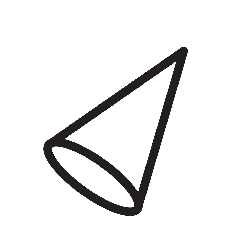 Cone shape 3D icon Black line art logo vector