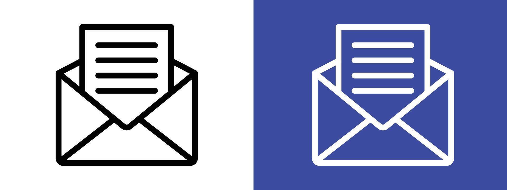 Mail message icon logo sign set outline vector