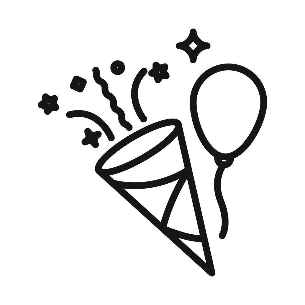 Party icon Black line art logo vector