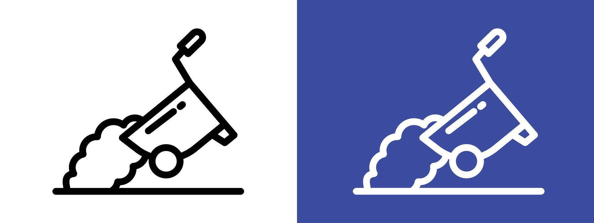 wheelbarrow unloading icon logo sign set outline vector