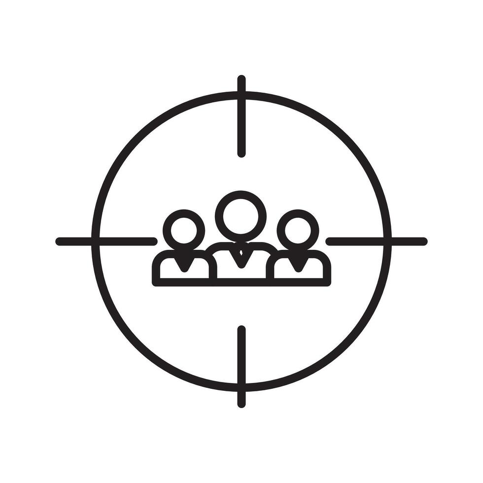 Target audience icon Black line art logo vector