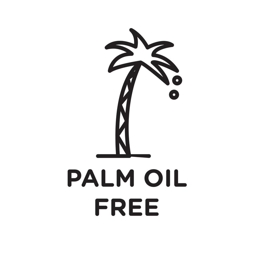 Palm oil free icon Black line art logo vector