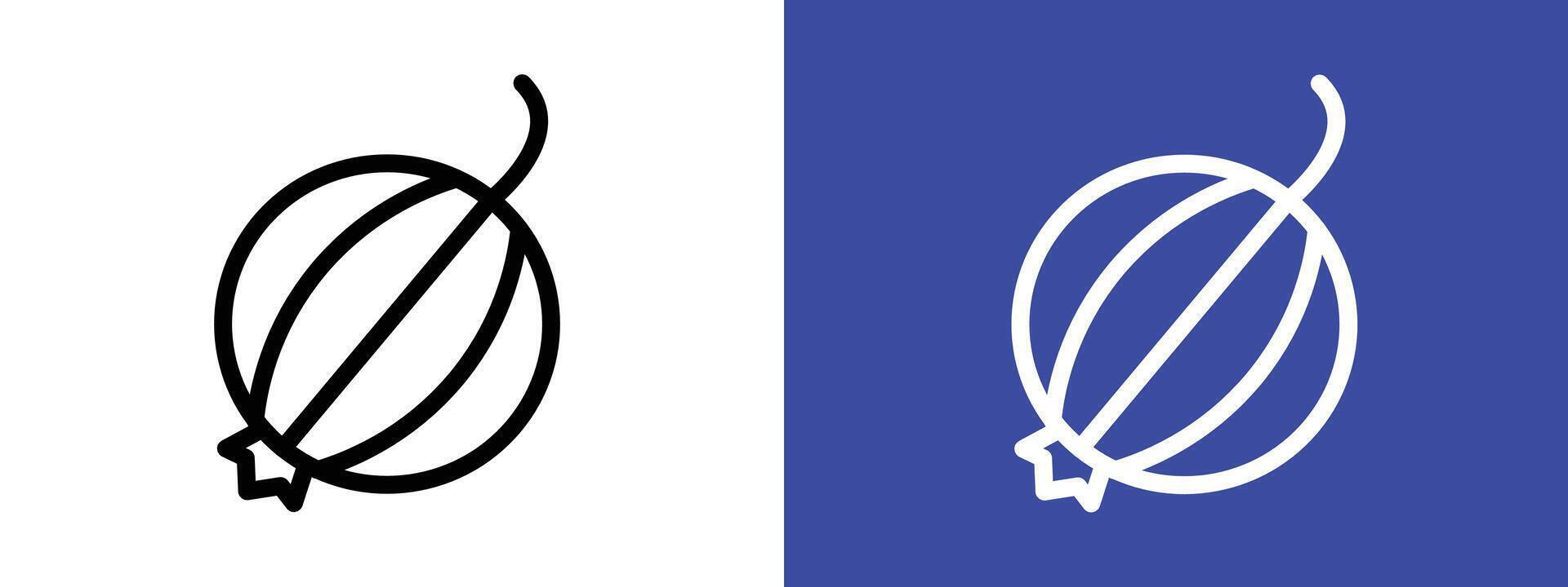 Gooseberry icon logo sign set outline vector