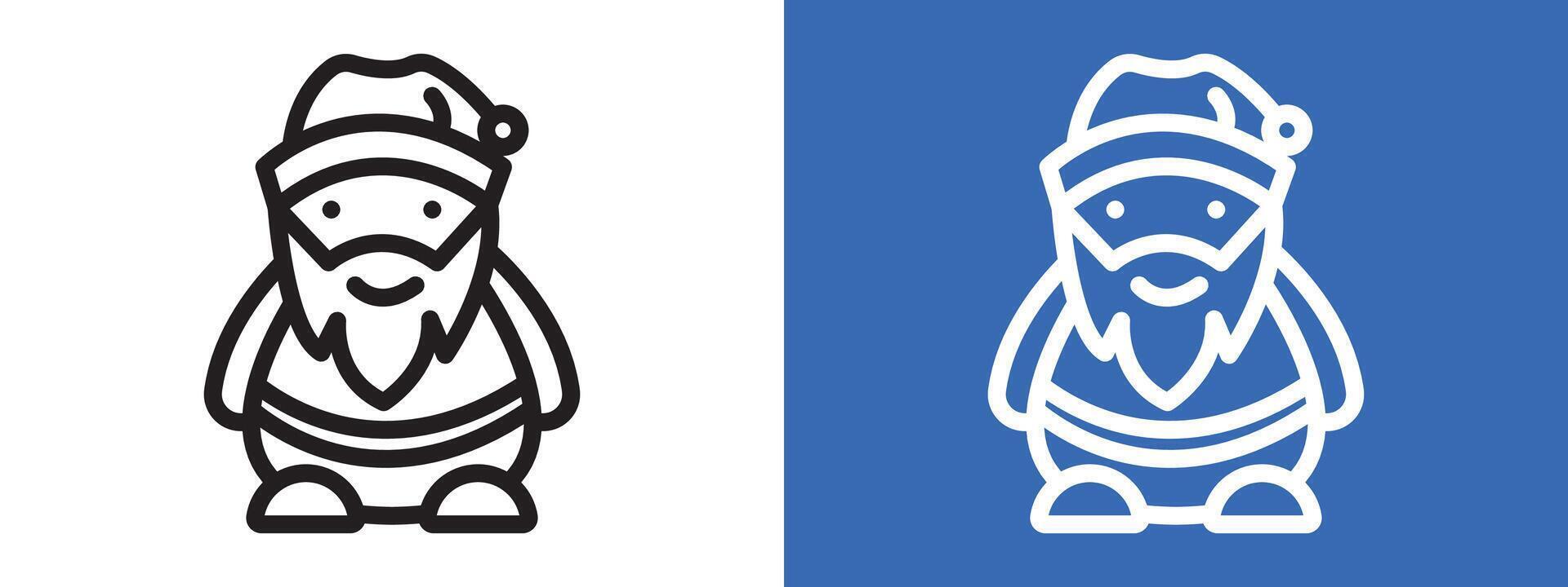 Santa Claus icon logo sign set outline vector