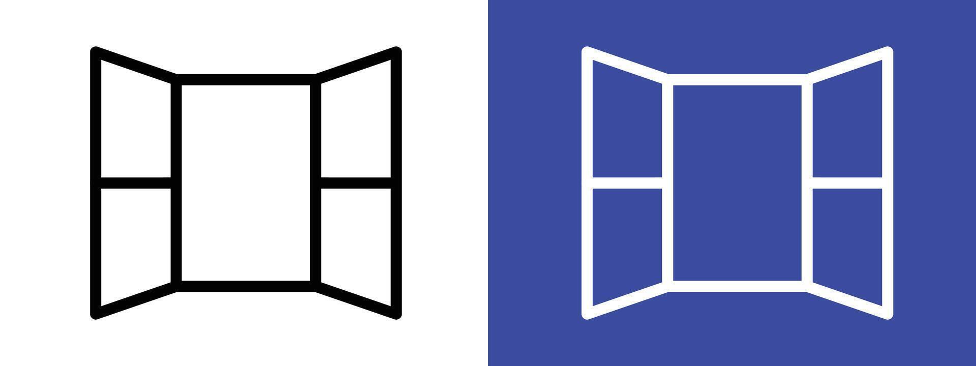 Open windows icon logo sign set outline vector
