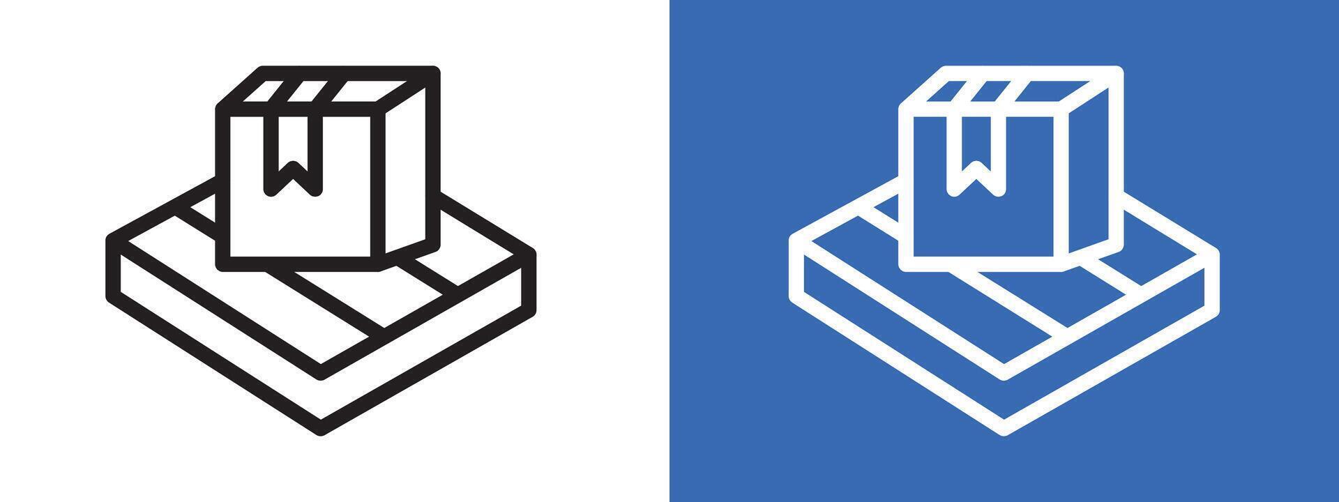 box on a pallet icon logo sign set outline vector