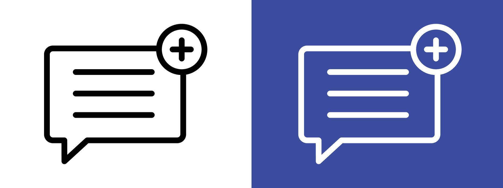 Add chat icon logo sign set outline vector