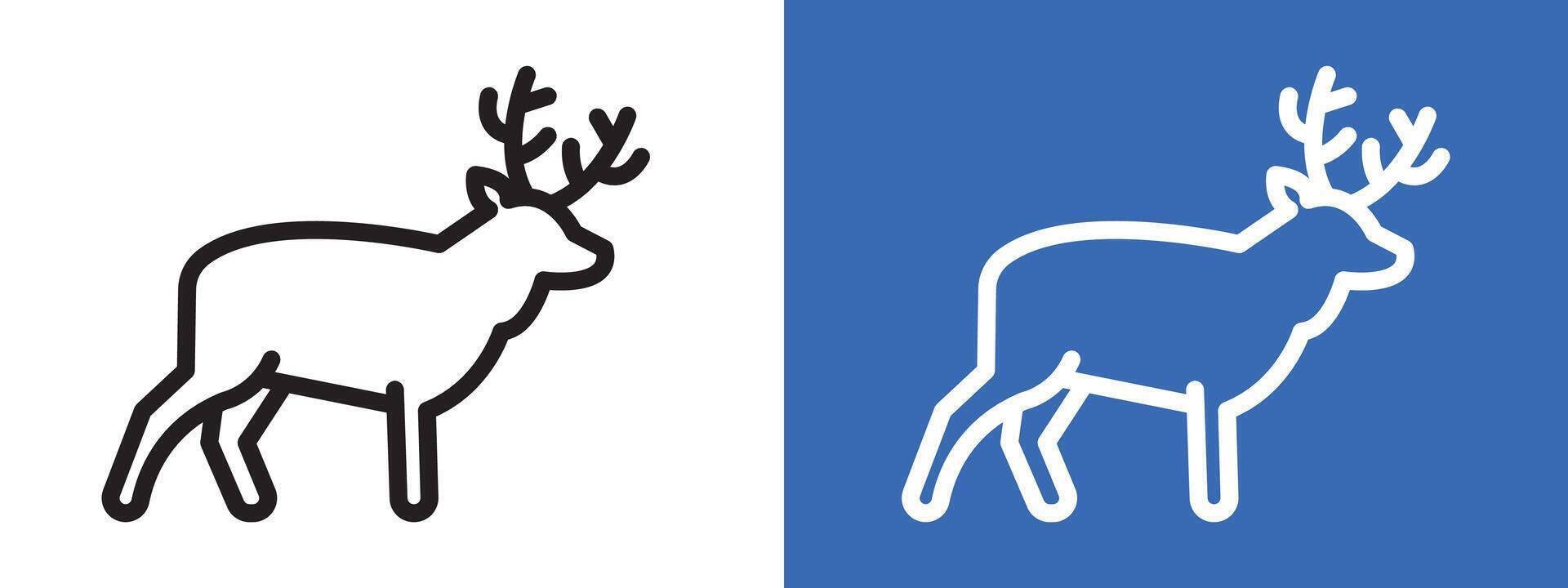 Deer animal icon logo sign set outline vector