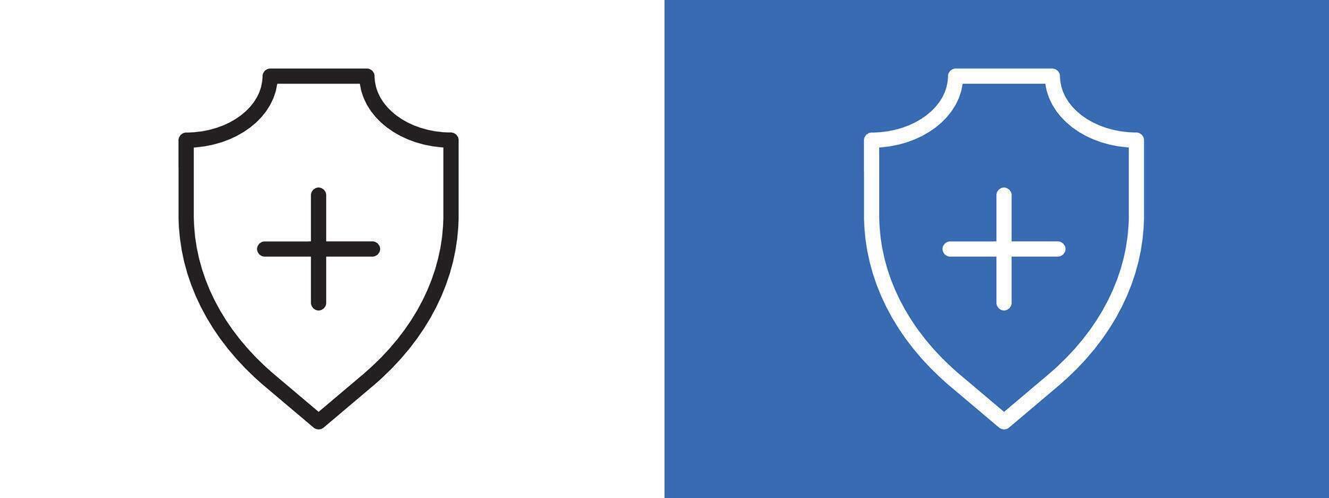 Health insurance icon logo sign set outline vector