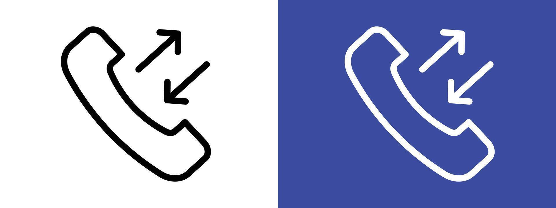 incoming outgoing calls icon logo sign set outline vector