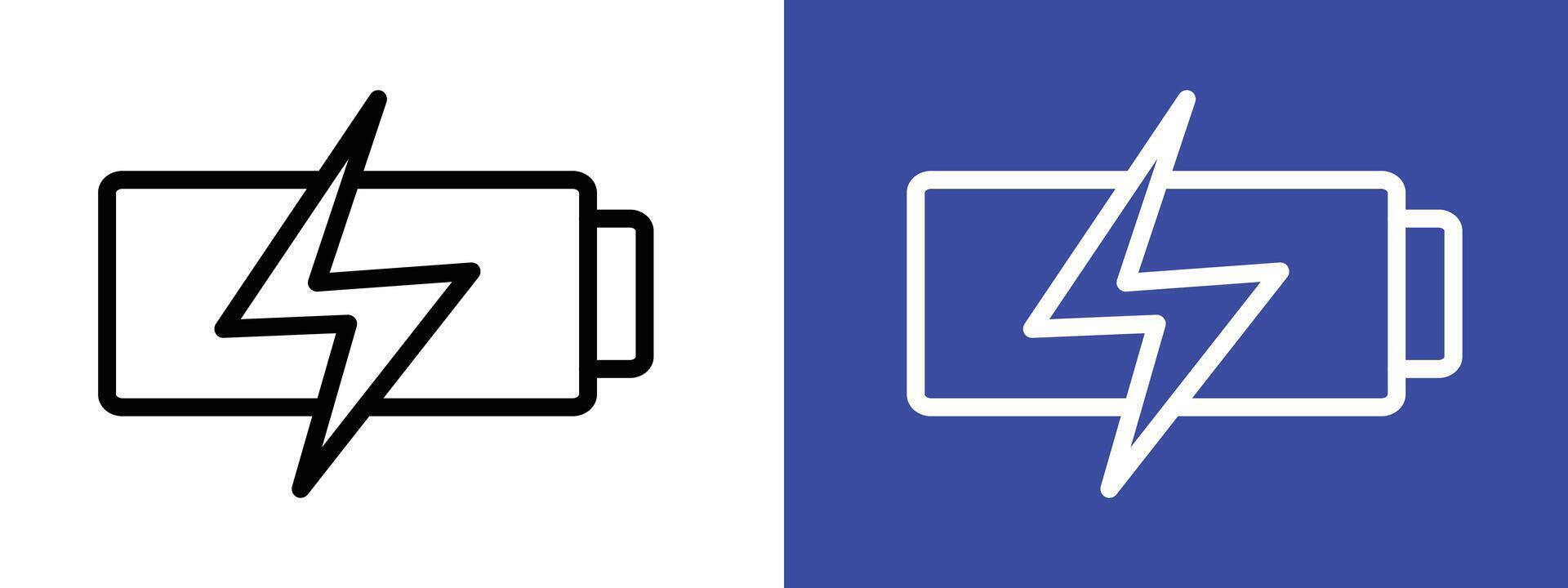 battery icon logo sign set outline vector