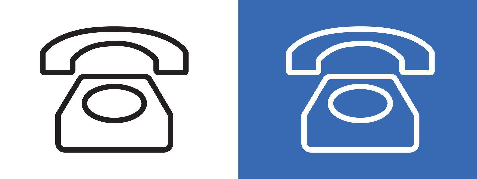 Telephone icon logo sign set outline vector