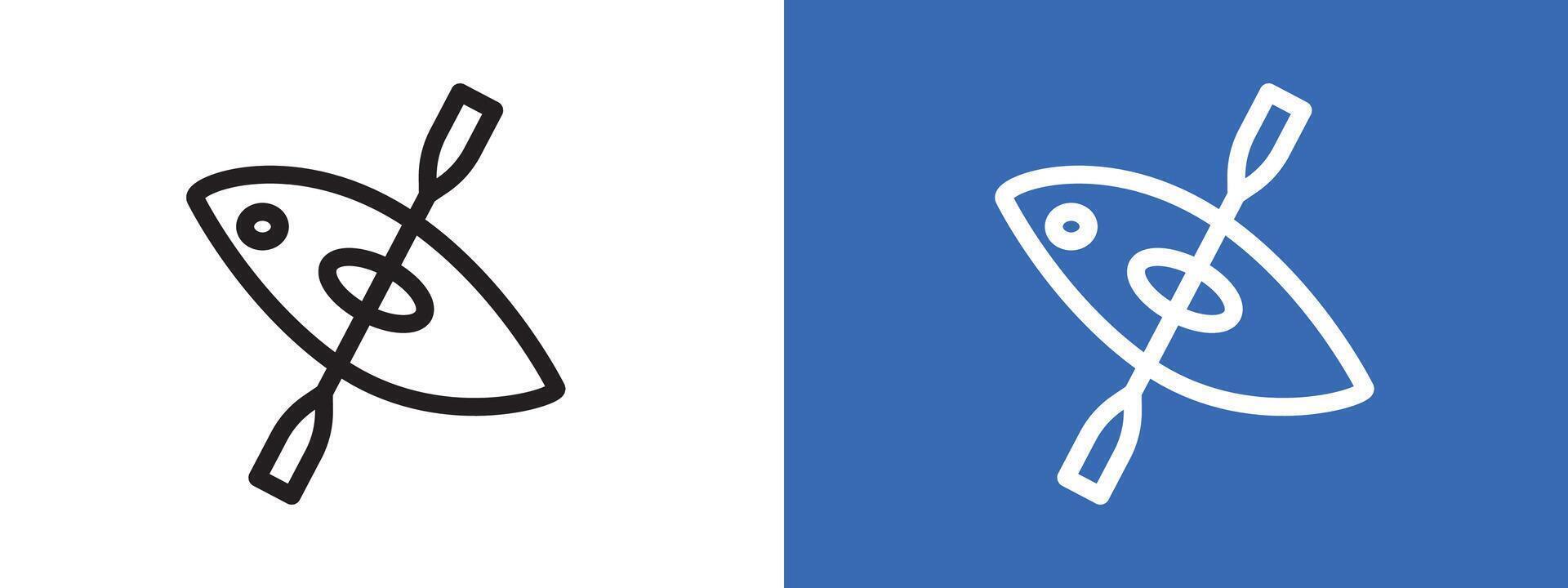 canoe icon logo sign set outline vector