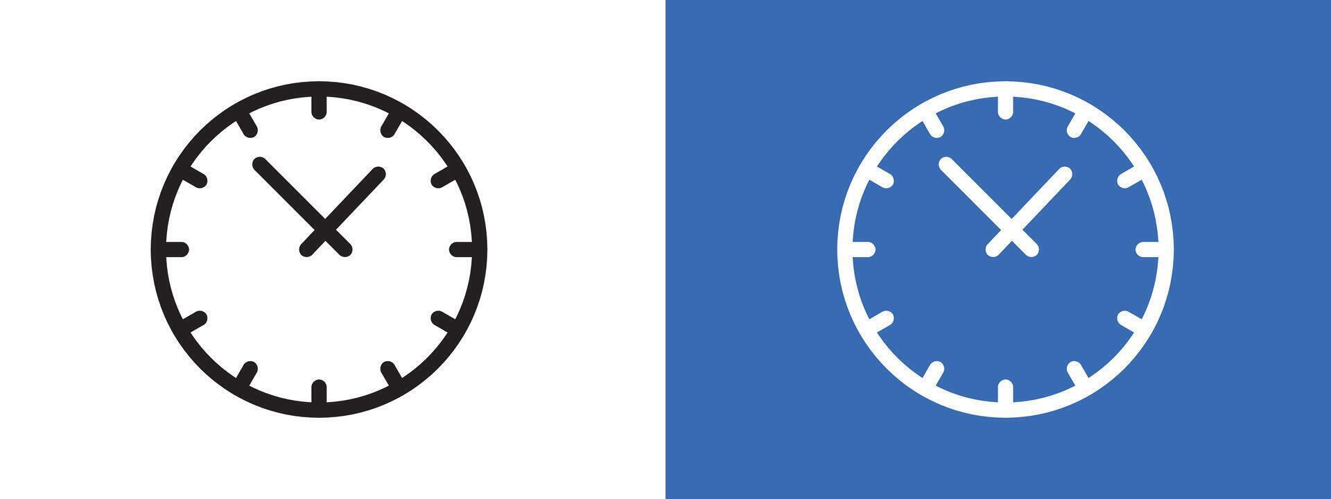 Clock icon logo sign set outline vector