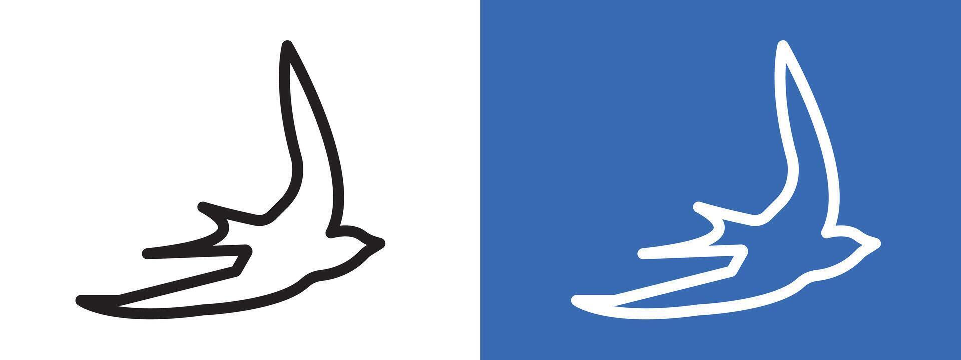 Barn swallow icon logo sign set outline vector