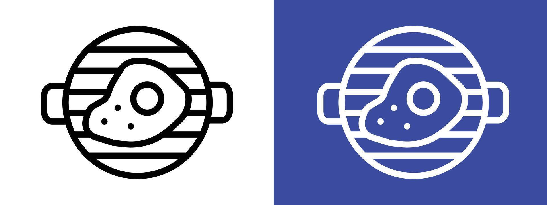 grill icon logo sign set outline vector