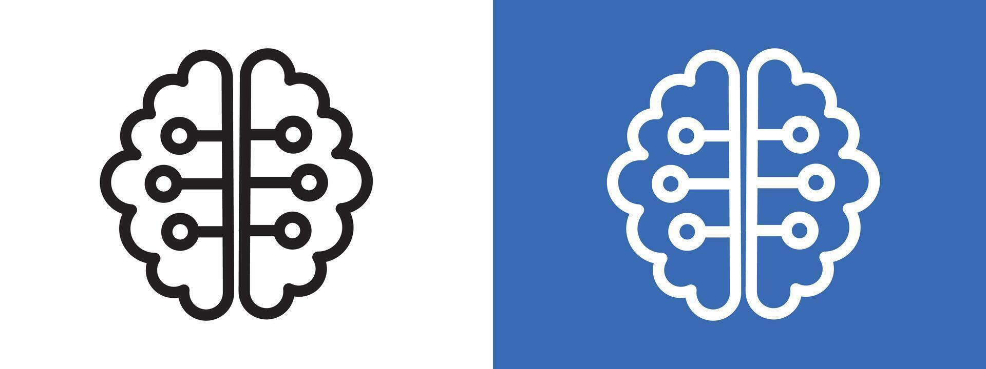 Artificial intelligence icon logo sign set outline vector