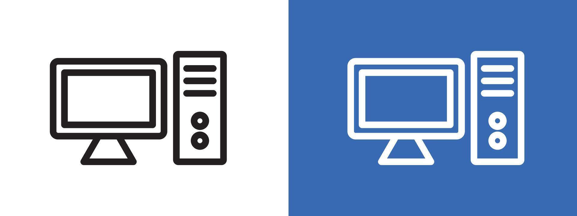 Computer icon logo sign set outline vector