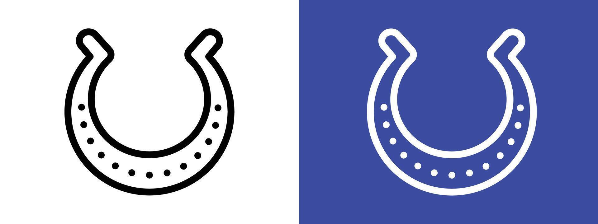 lucky horseshoe icon logo sign set outline vector