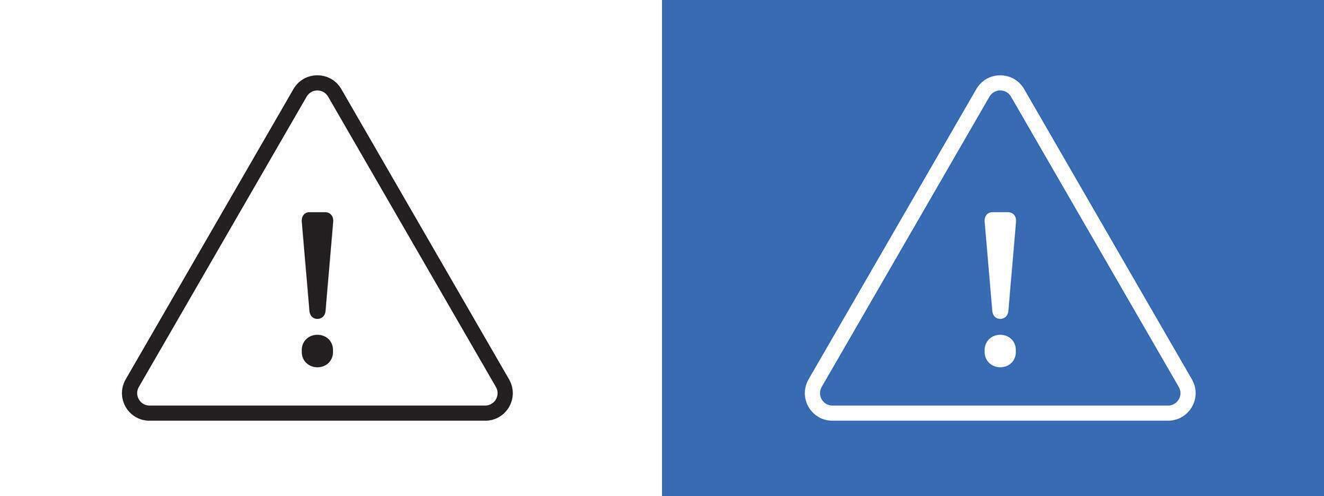 Exclamation danger icon logo sign set outline vector
