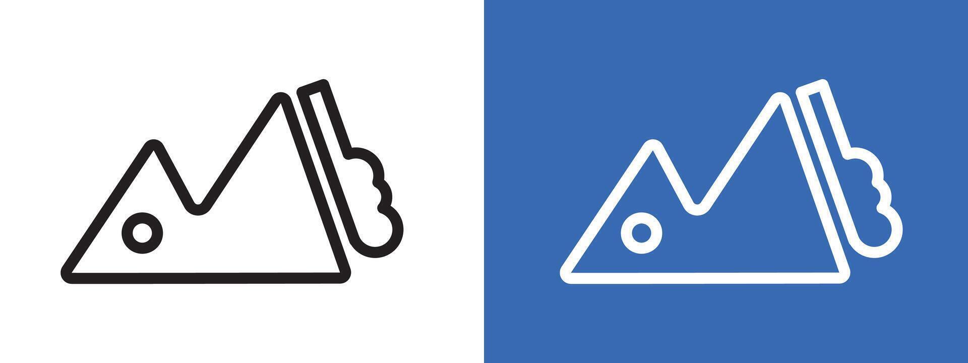 avalanche icon logo sign set outline vector