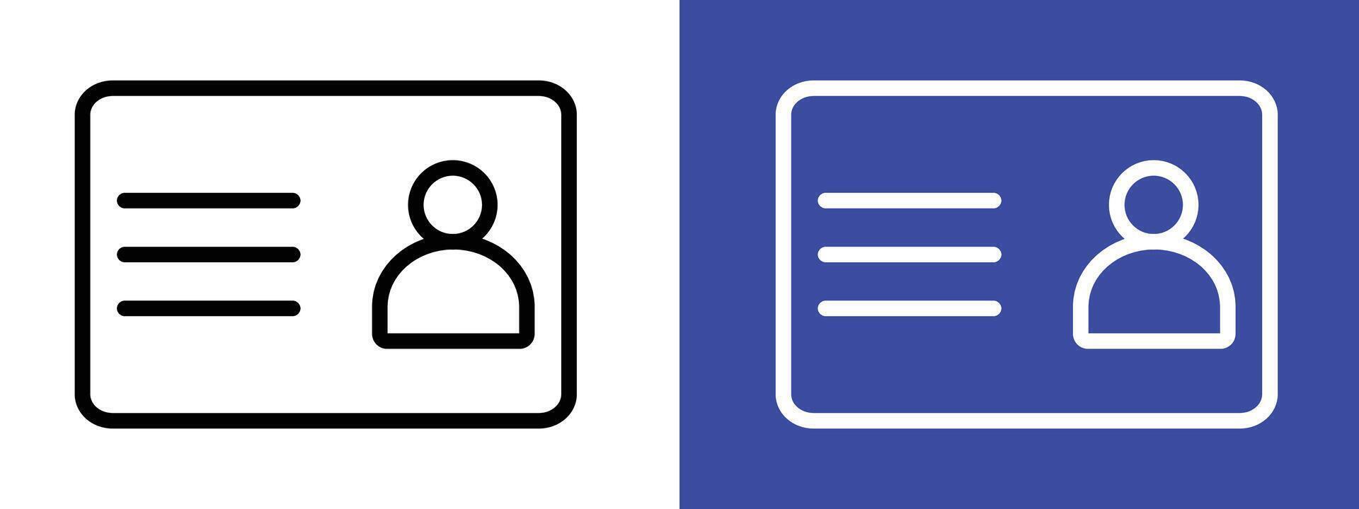 Identification card icon logo sign set outline vector