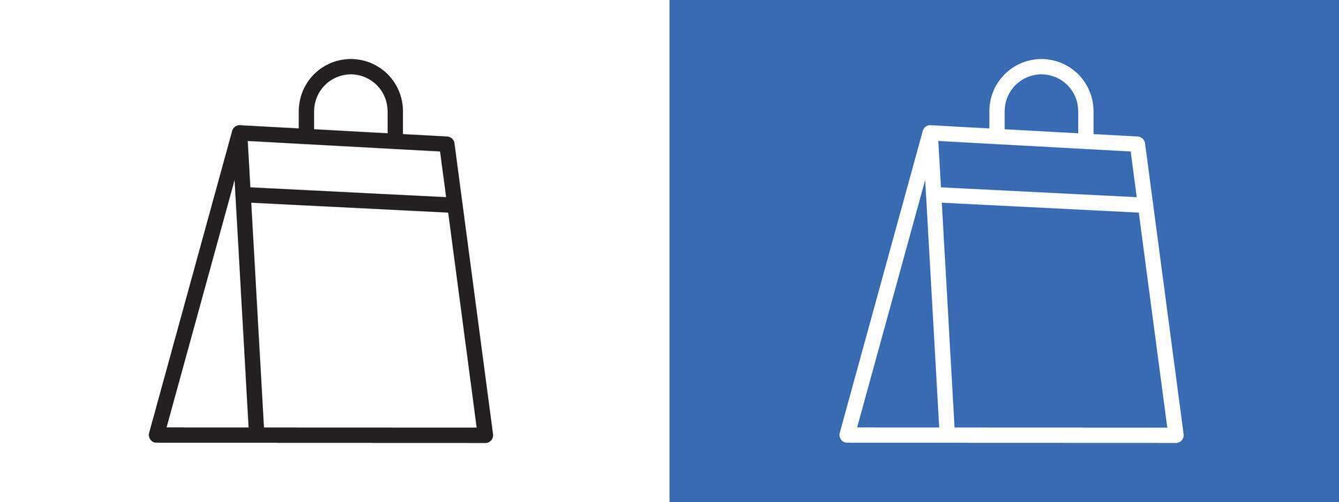 Shopping bag icon logo sign set outline vector
