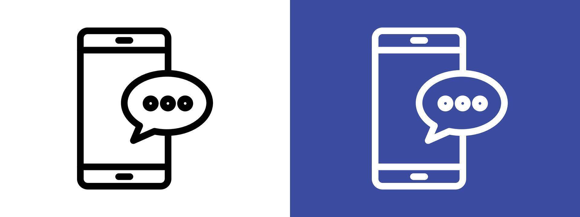 Message phone icon logo sign set outline vector