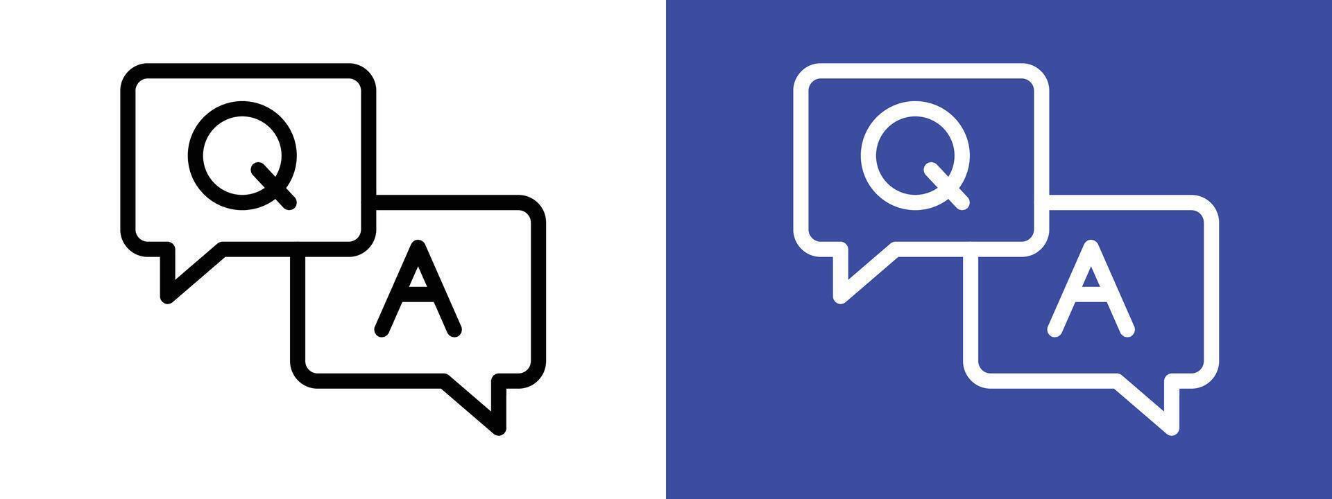 Questions and answers icon logo sign set outline vector