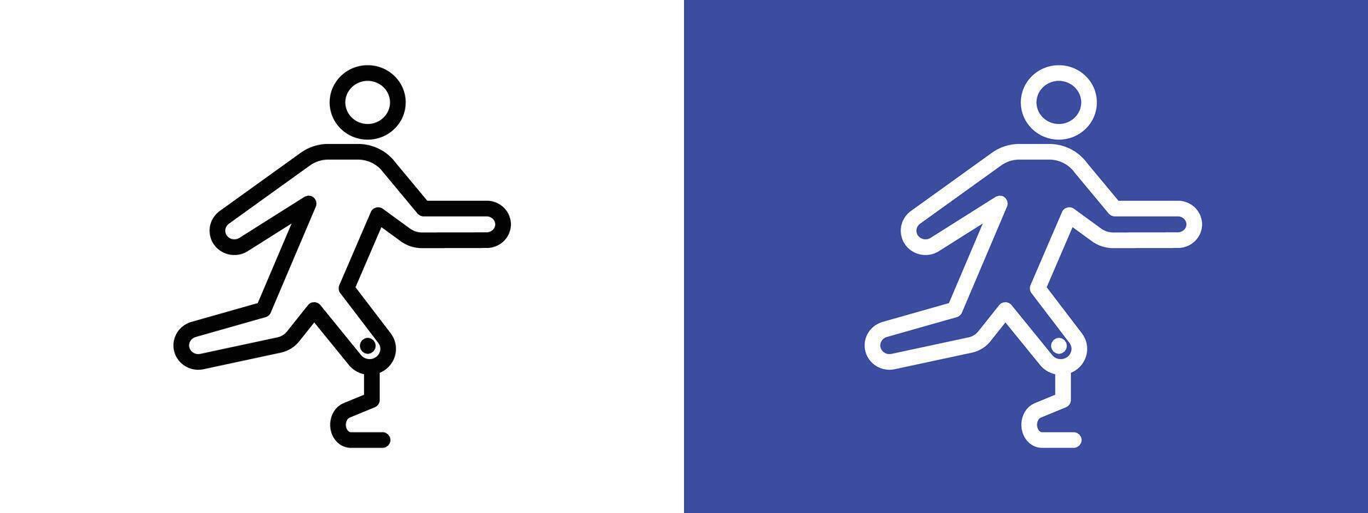 Prosthetic leg icon logo sign set outline vector