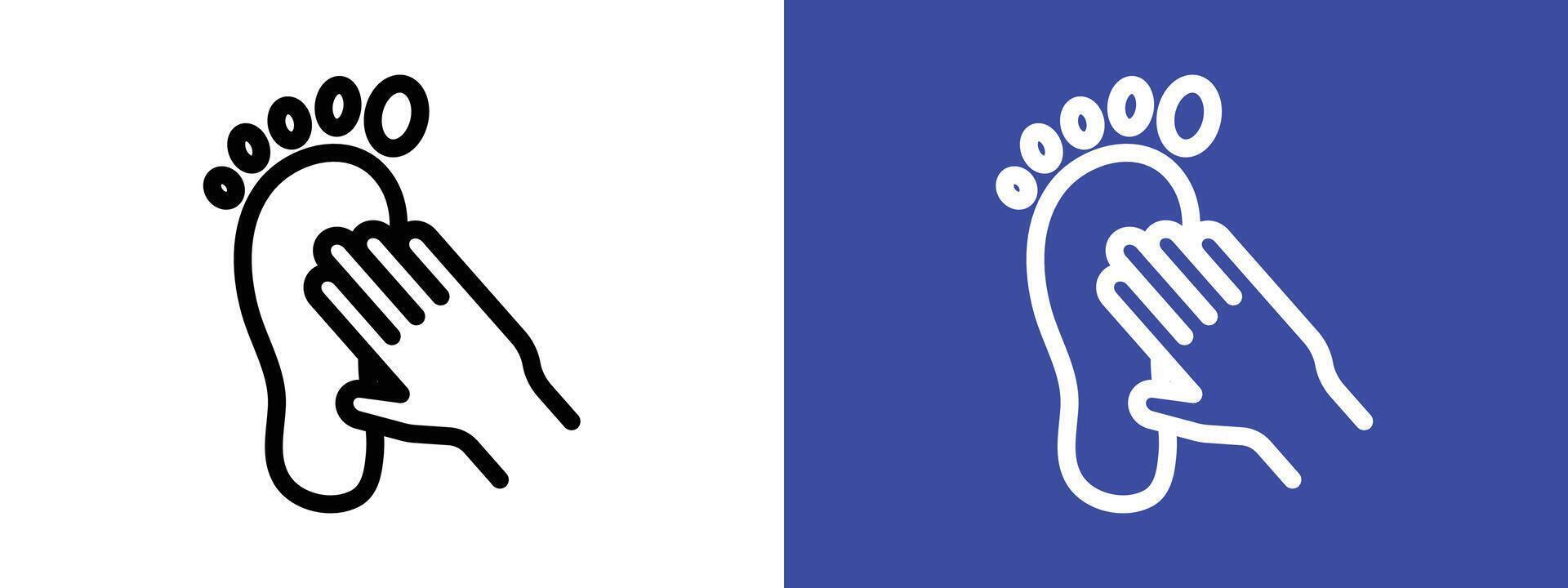 hand and foot icon logo sign set outline vector