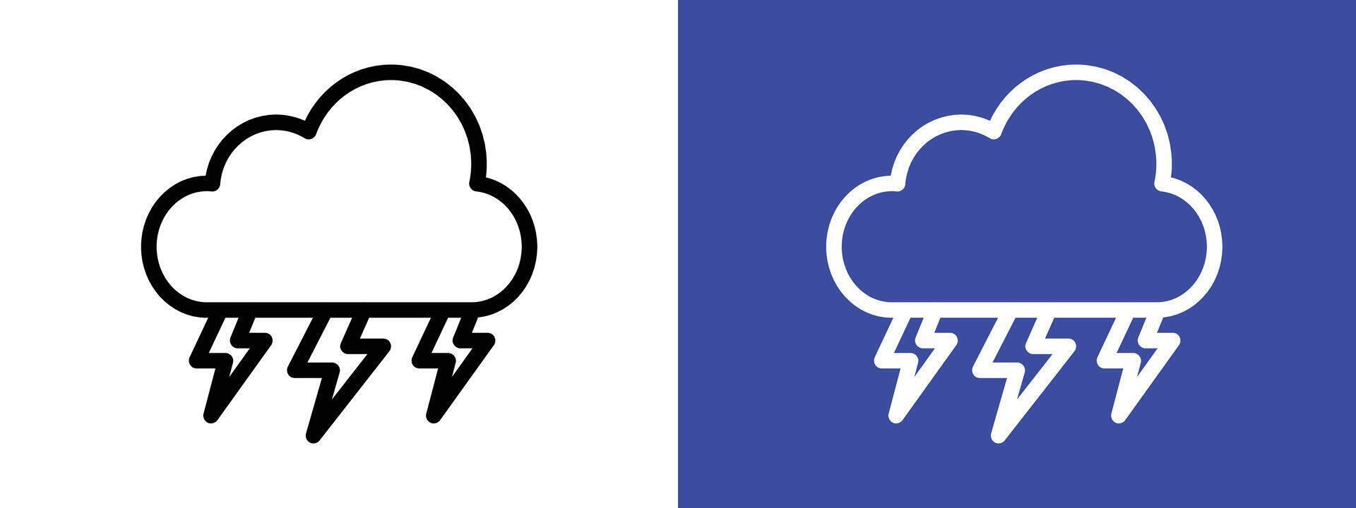 Lightning icon logo sign set outline vector