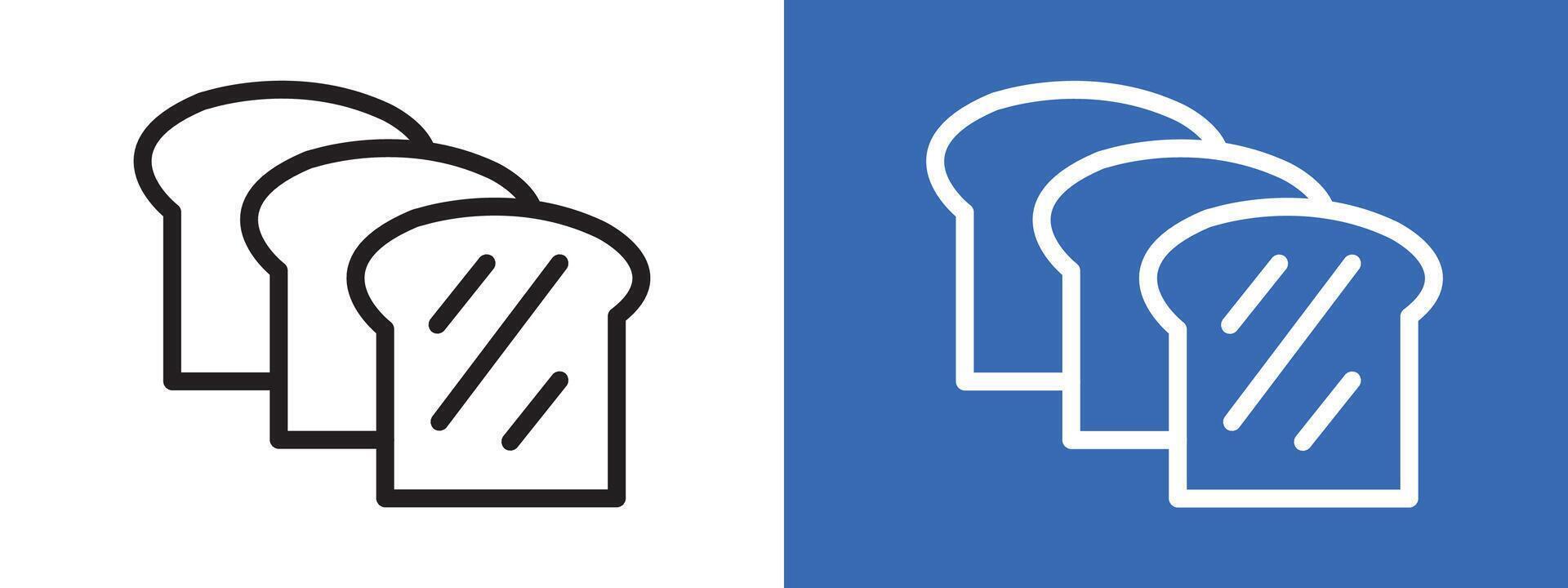 Bread slice logo sign set outline vector