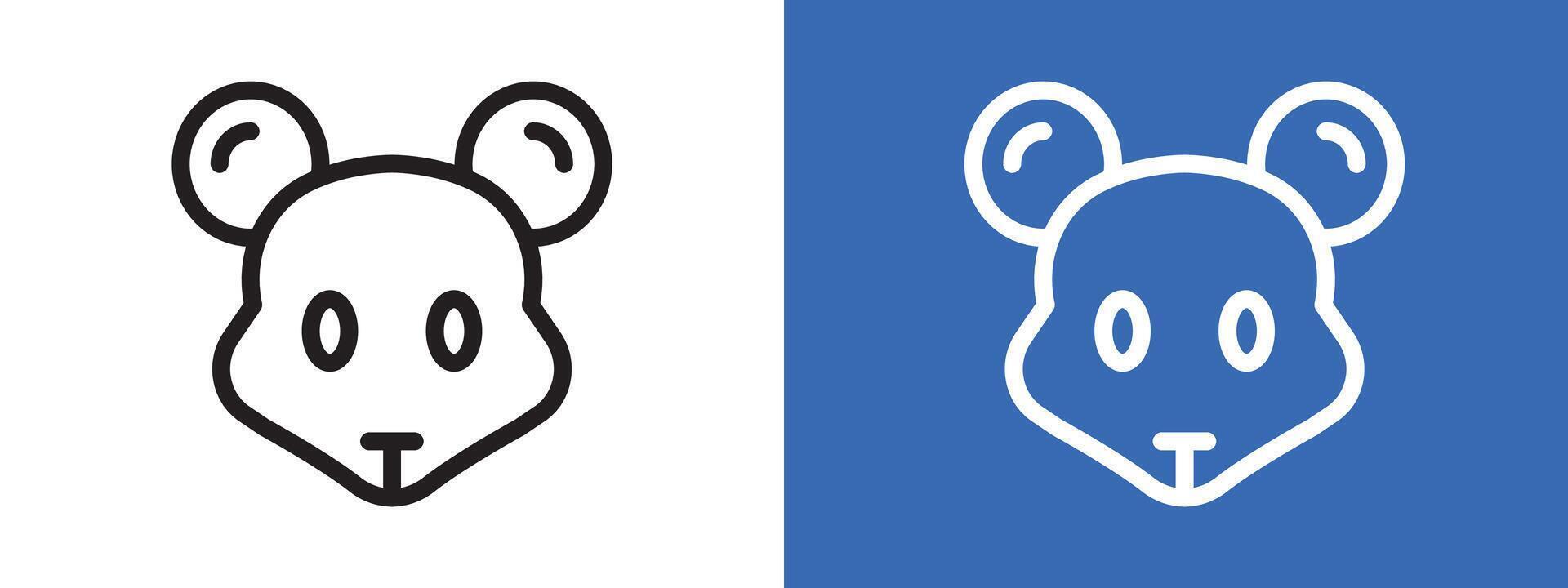 Face of mouse logo sign set outline vector