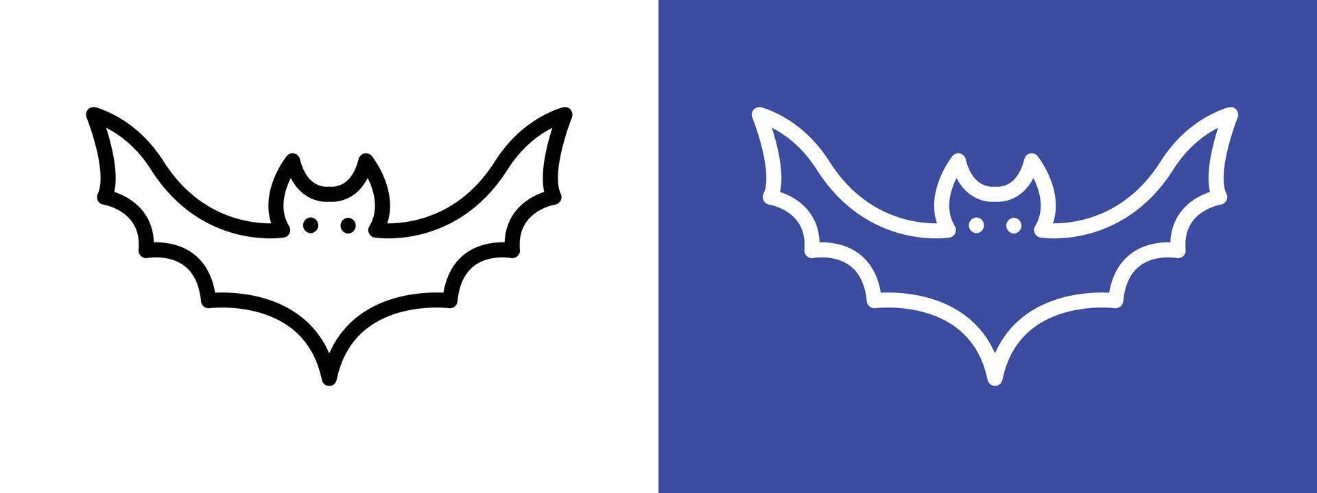 bat wing icon logo sign set outline vector