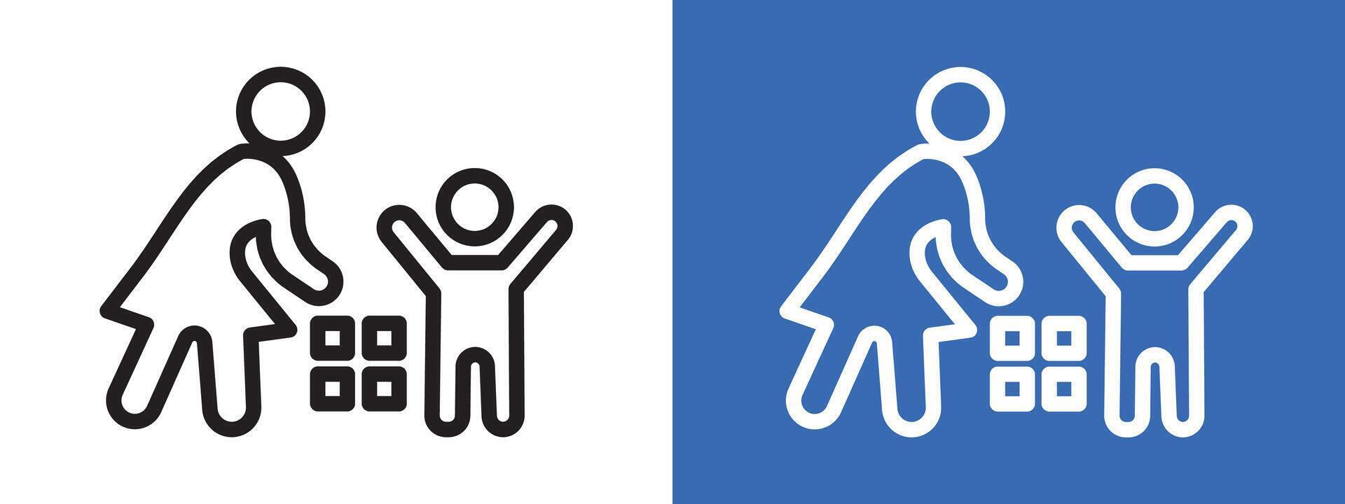 Babysitter logo sign set outline vector