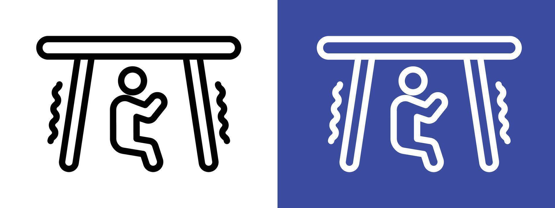 Earthquake safety place logo sign set outline vector