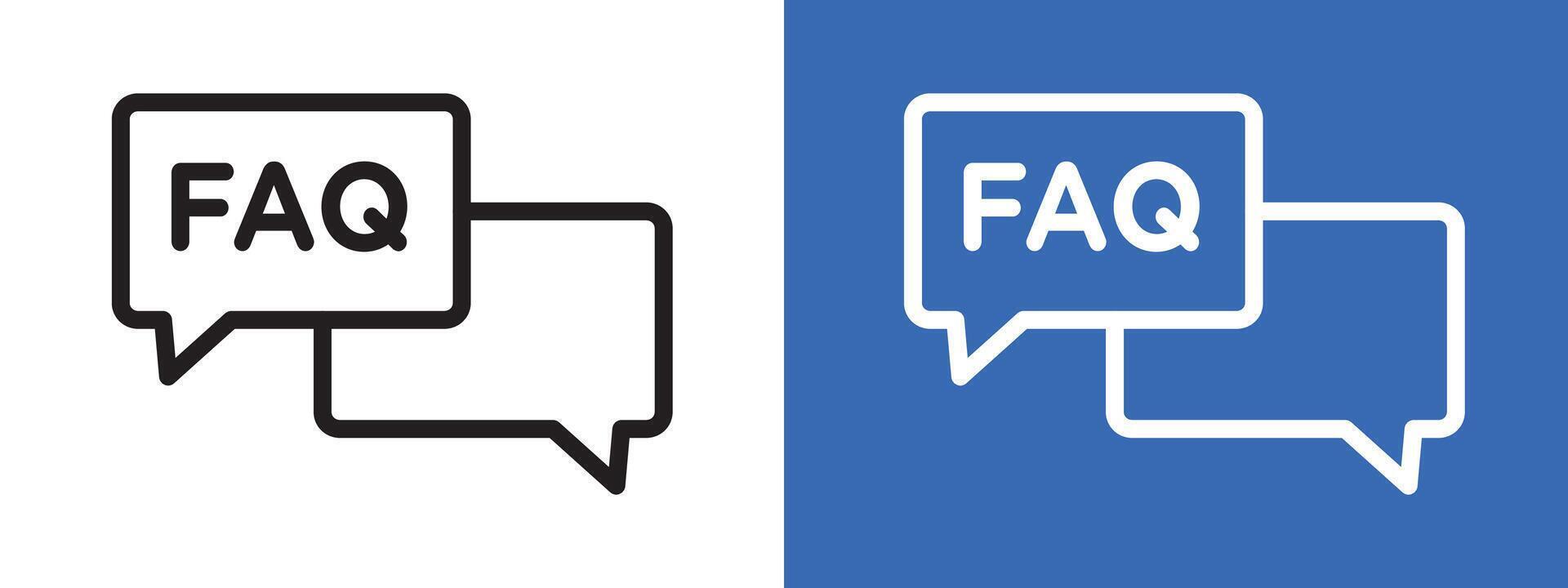 FAQ logo sign set outline vector