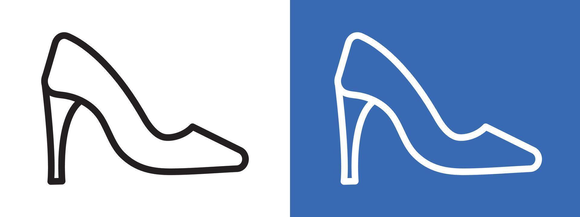 high heel shoes logo sign set outline vector