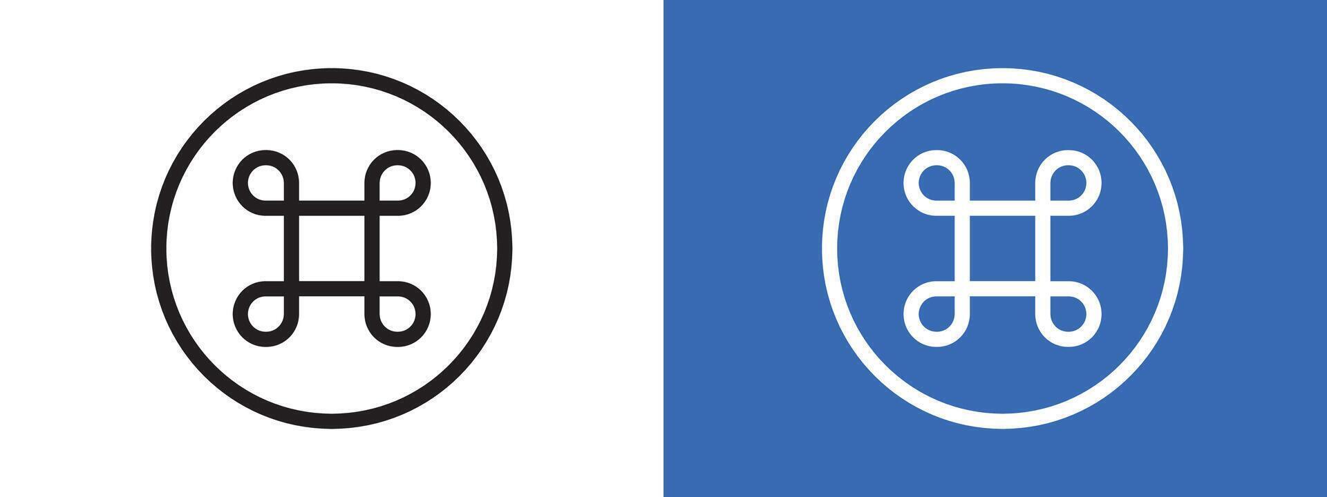 Cmd or command logo sign set outline vector