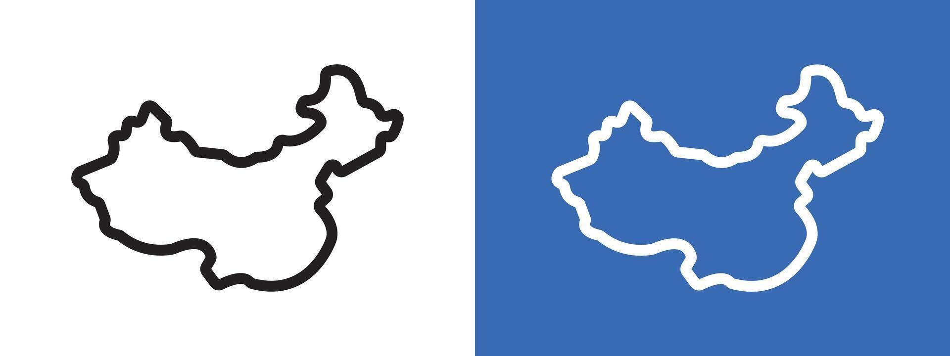 china map logo sign set outline vector