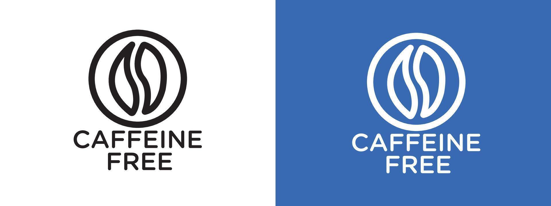 coffeine free logo sign set outline vector