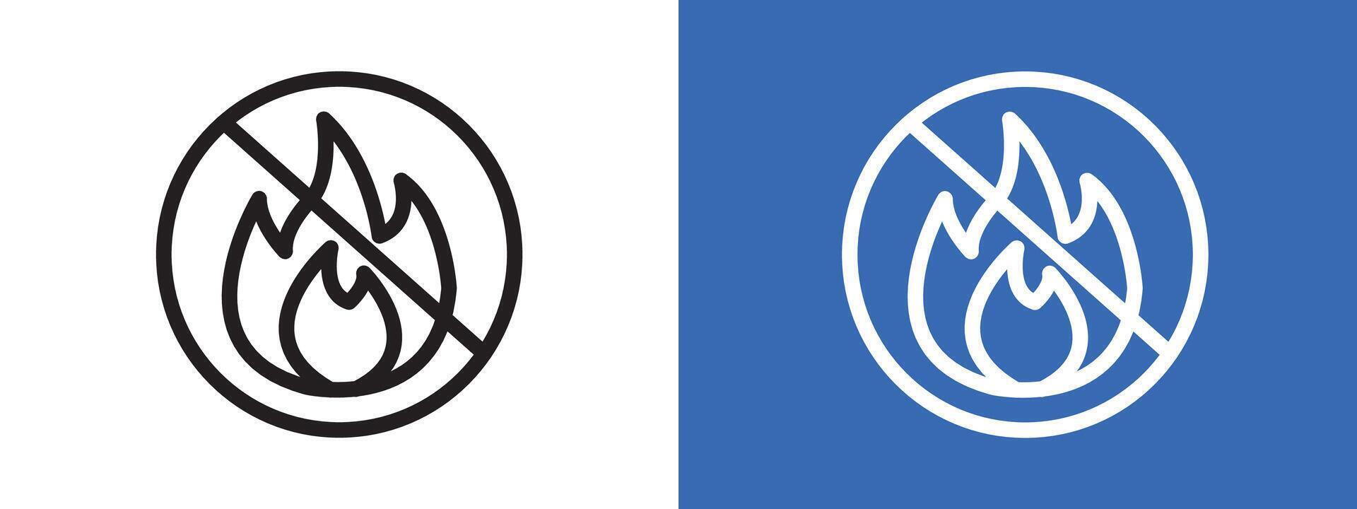 No fire logo sign set outline vector