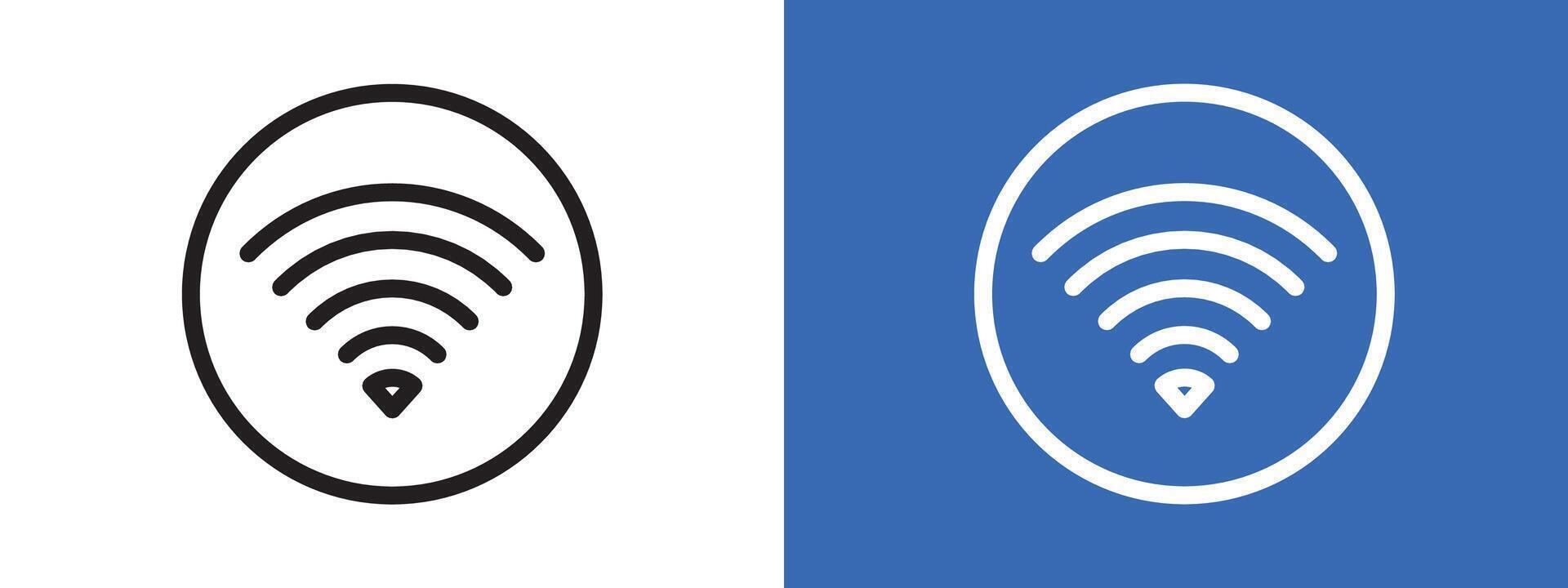 Wifi signal logo sign set outline vector