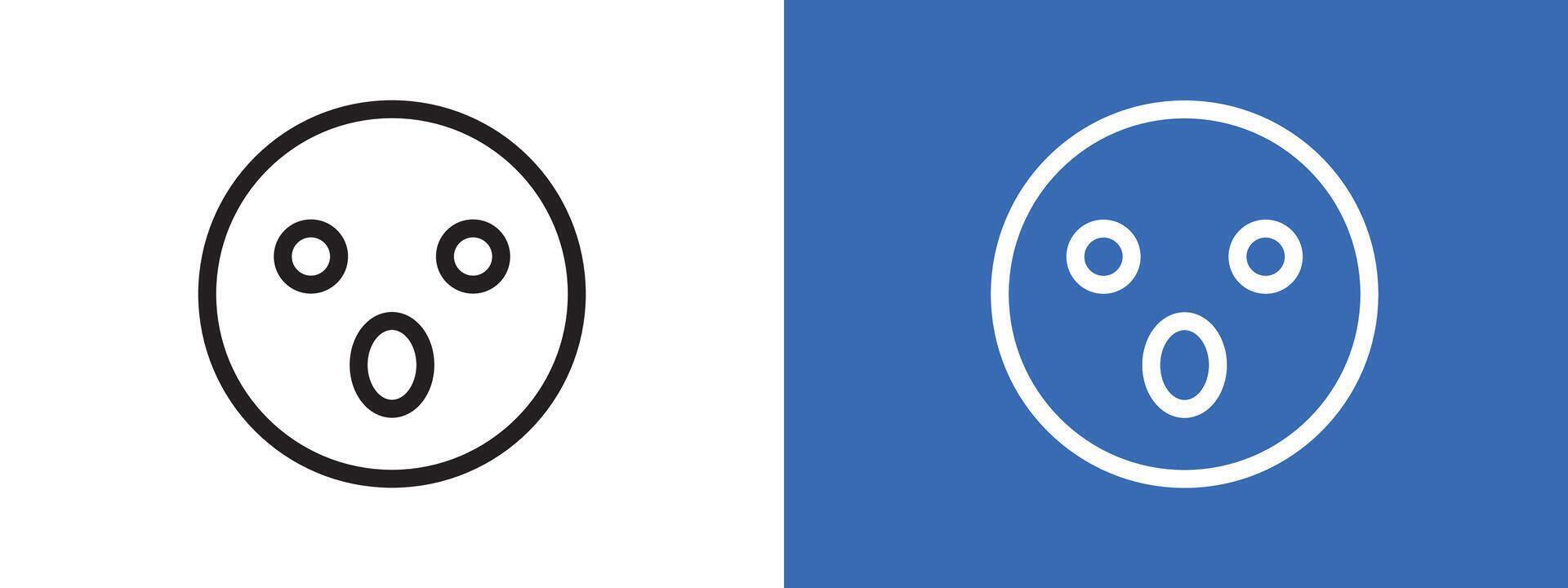 Shocked face logo sign set outline vector